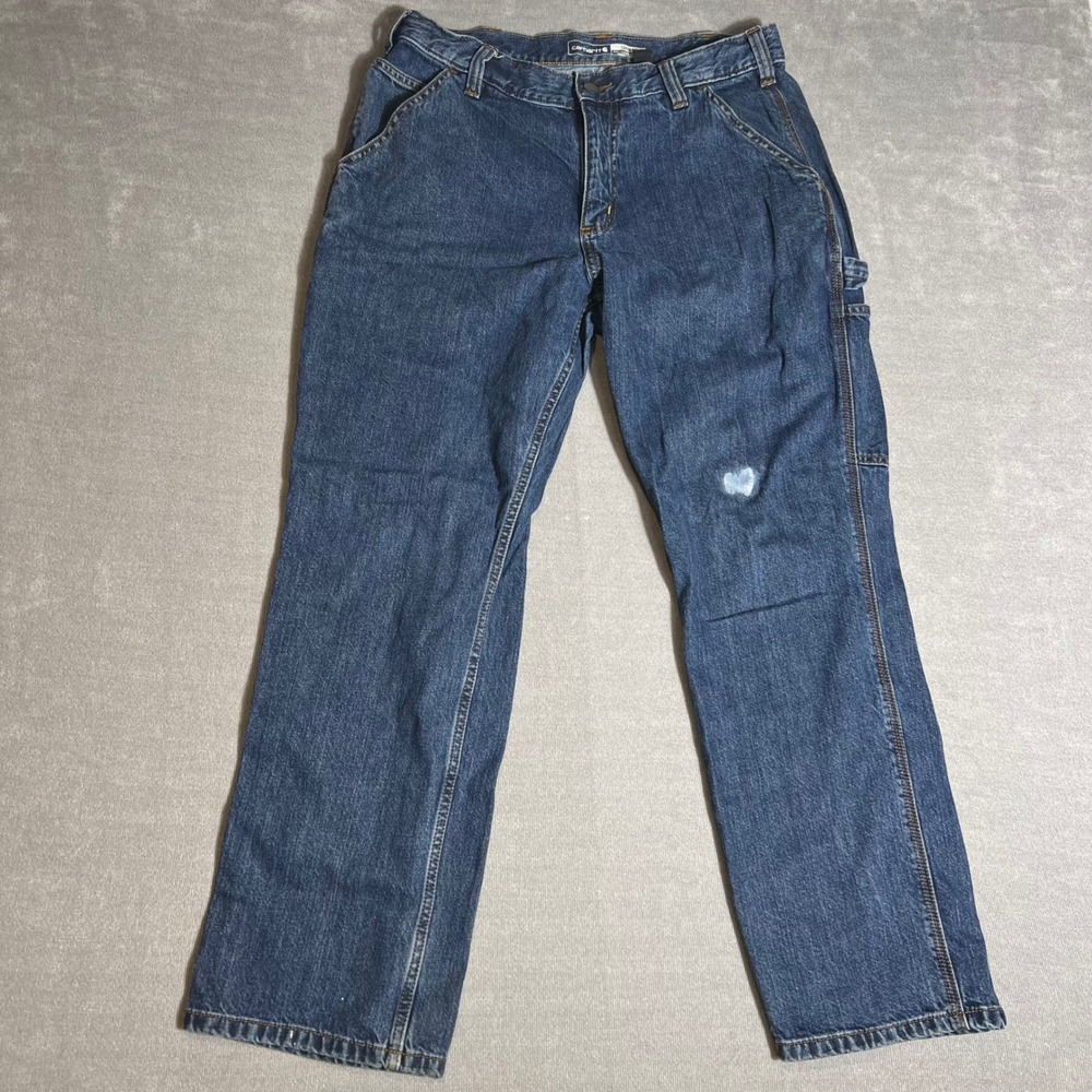 Carhartt Loose Fit Carpenter Jeans Mens 33x30 Blue Denim Work Pants BD4941-M